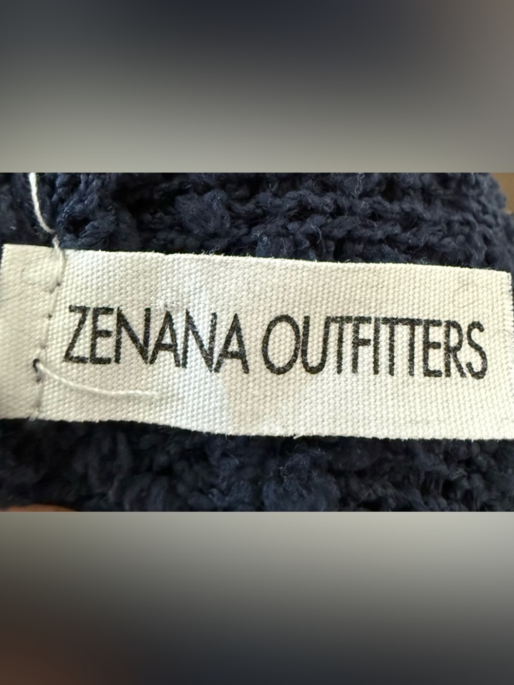 Zenana Outfitters Navy Popcorn Crewneck Sweater with Pockets - Picture 3 of 3